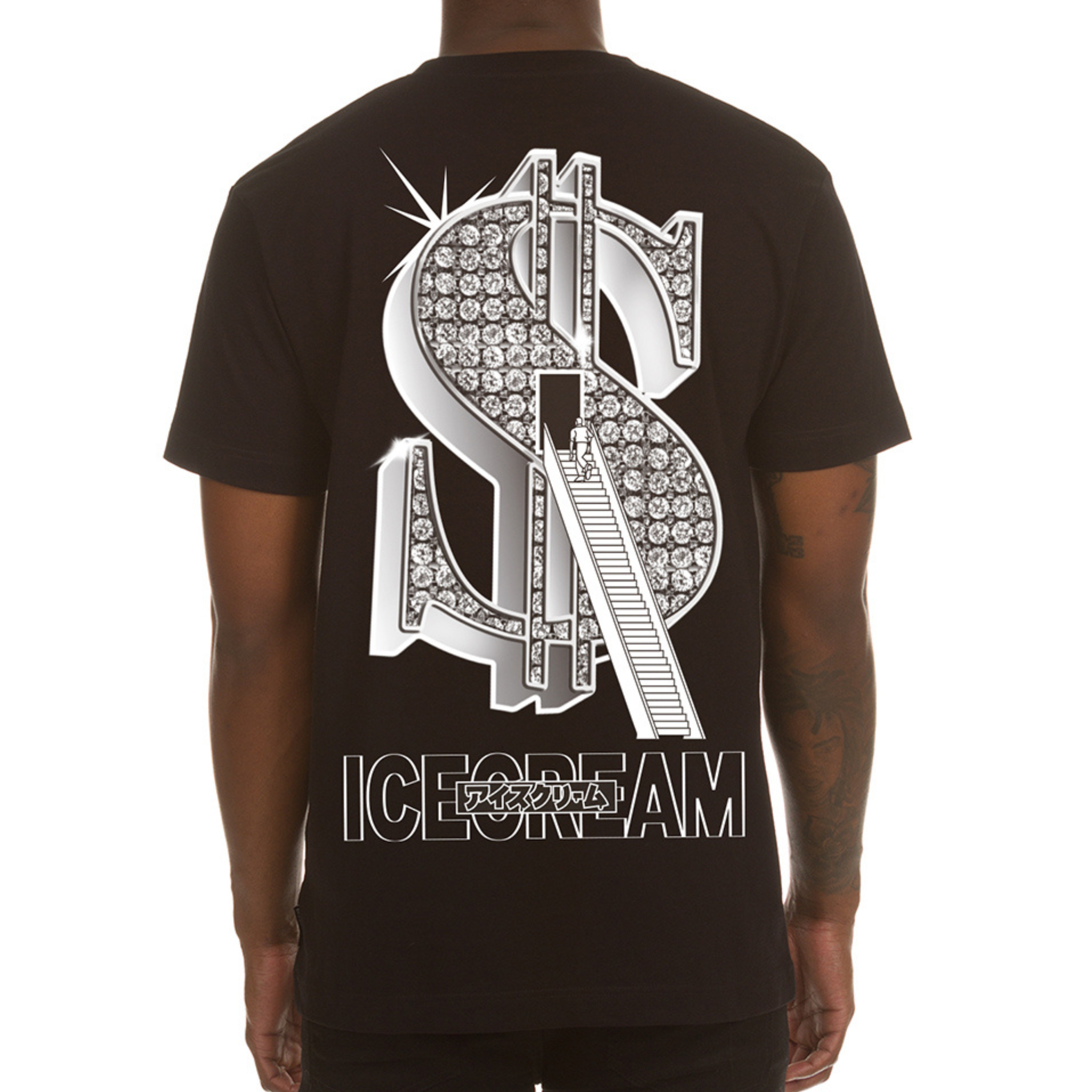 Icecream Stairs To Success SS Tee (Black) - Ice Cream
