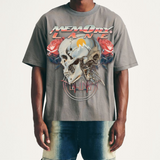 Memory Lane "SKULL ROSES" TEE-GRAY
