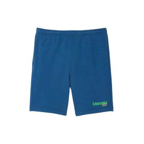 Lacoste Washed Effect Printed Shorts (Blue) - GH7526