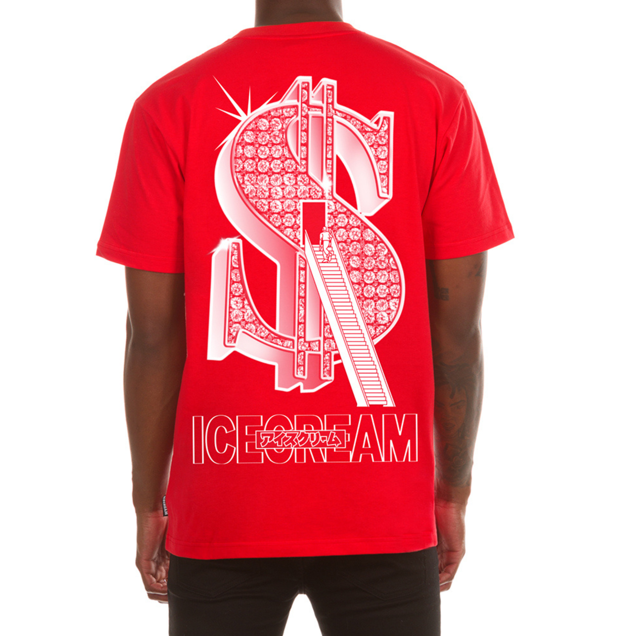 Icecream Stairs To Success SS Tee (Fiery Red) - Ice Cream