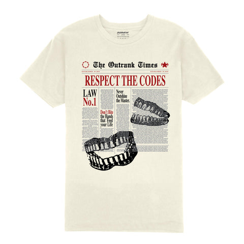 Outrank Respect The Codes T-shirt (Vintage White) - Outrank