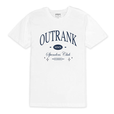 Outrank Spenders Club T-shirt (White/Navy) - Outrank