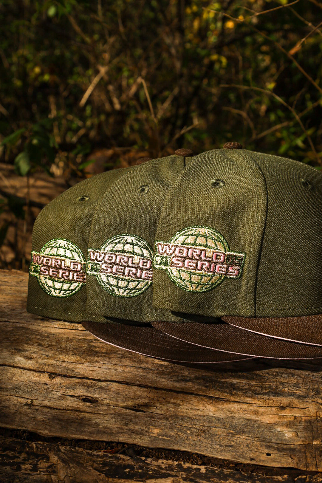 New Era Houston Astros 2005 World Series Side Patch Pink UV 59Fifty Fitted (Olive/Walnut)