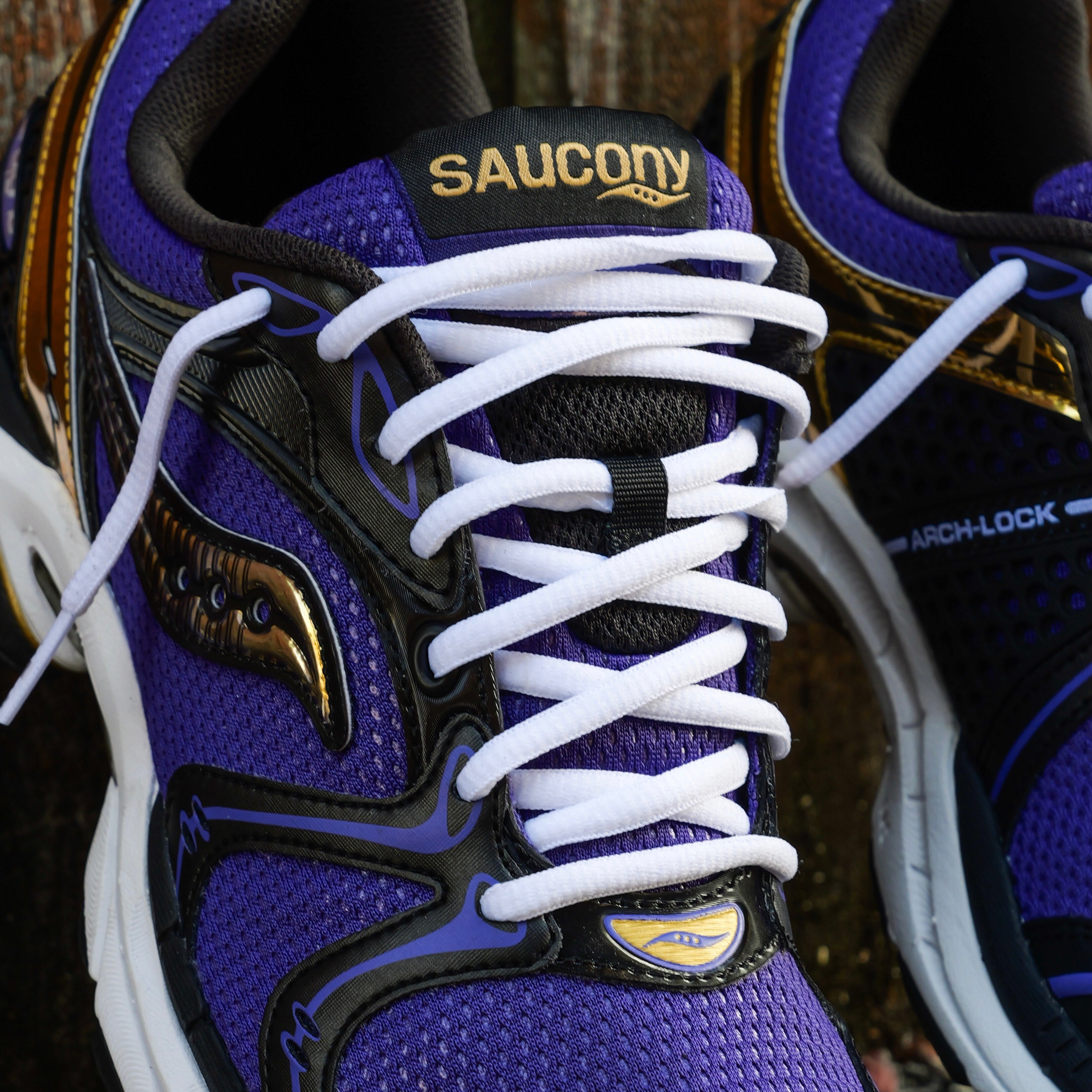 Mens Saucony ProGrid Triumph 4  (Purple/Gold)