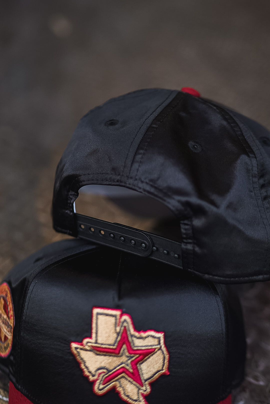 New Era Houston Astros 45th Anniversary 9FORTY A-Frame Snapback (Black Satin/Maroon) - New Era