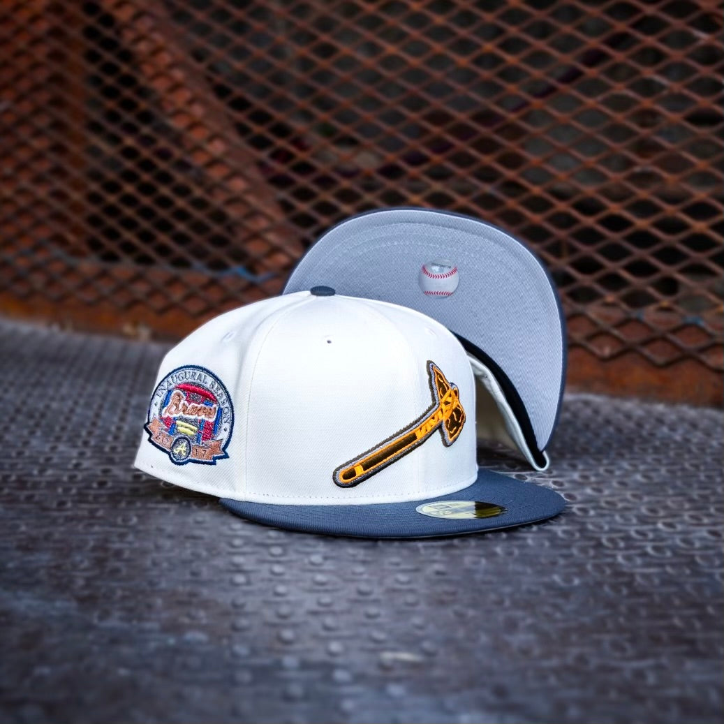 New Era Atlanta Braves 2017 Inaugural Season Grey UV (Off white/Graphite) 59Fifty Fitted