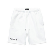 Purple Brand Wordmark Brilliant White Shorts - PURPLE BRAND