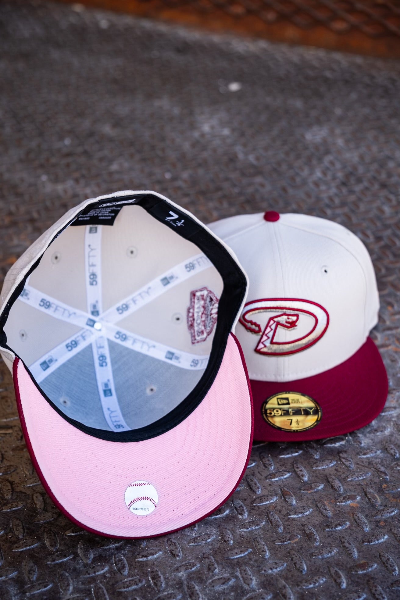 New Era Arizona Diamondbacks 1998 Inaugural Season Pink UV (Stone/Cardinal) 59Fifty Fitted