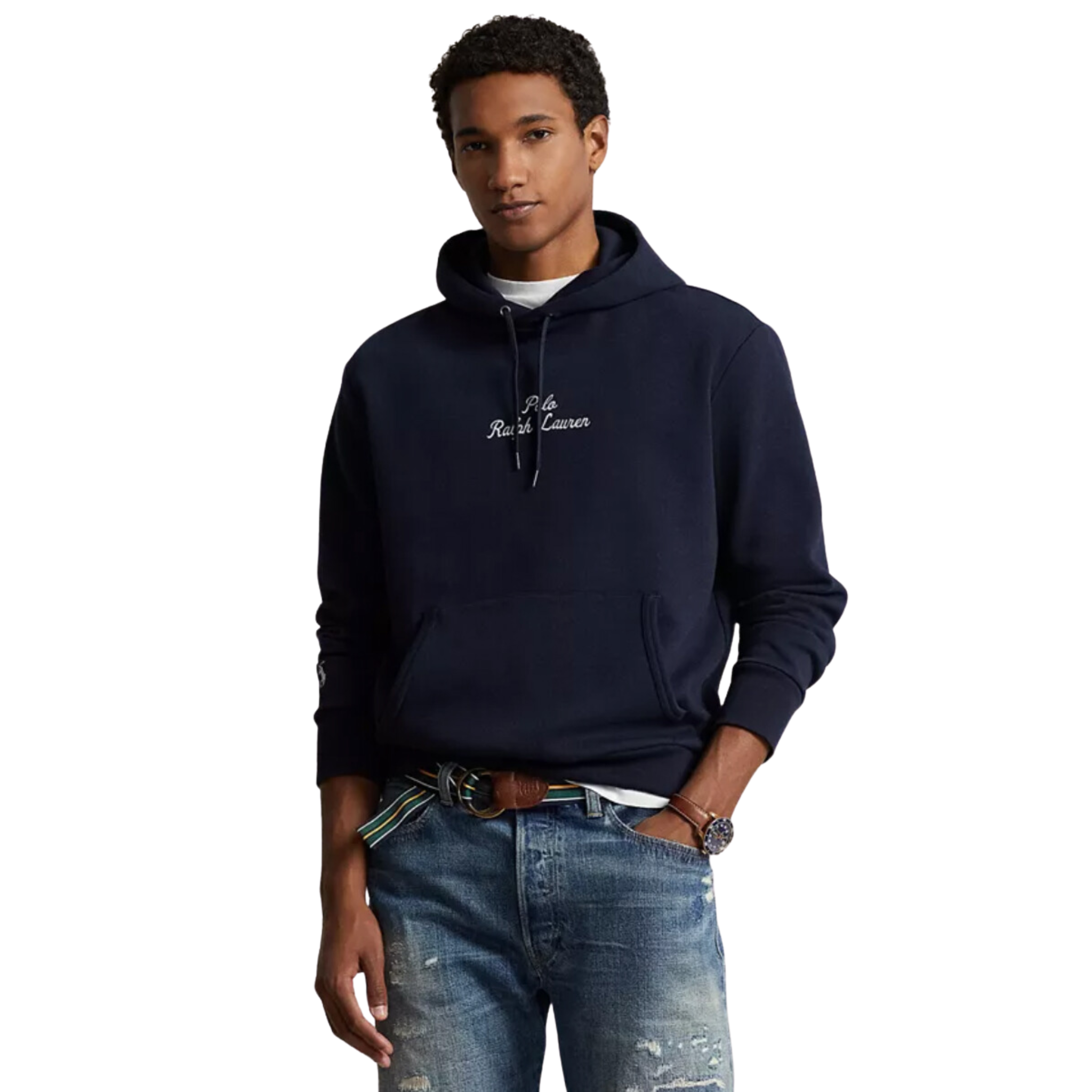 Polo Ralph Lauren Logo Double Knit Hoodie (Aviator Navy) - Polo Ralph Lauren