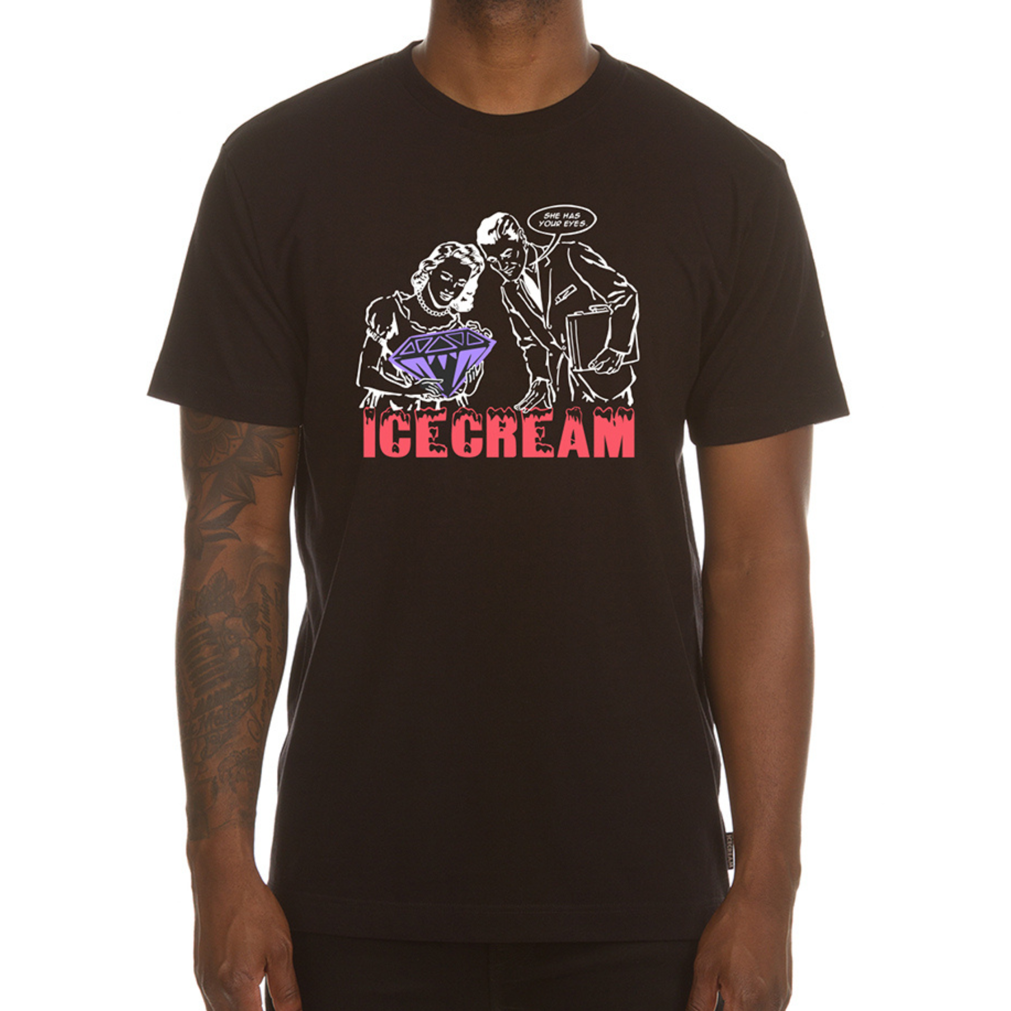 Ice Cream She Has Your Eyes SS Tee (Black) - Ice Cream