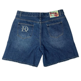 DRY ROT "Stardust" Rhinestone Denim Shorts (Blue) - Dry Rot