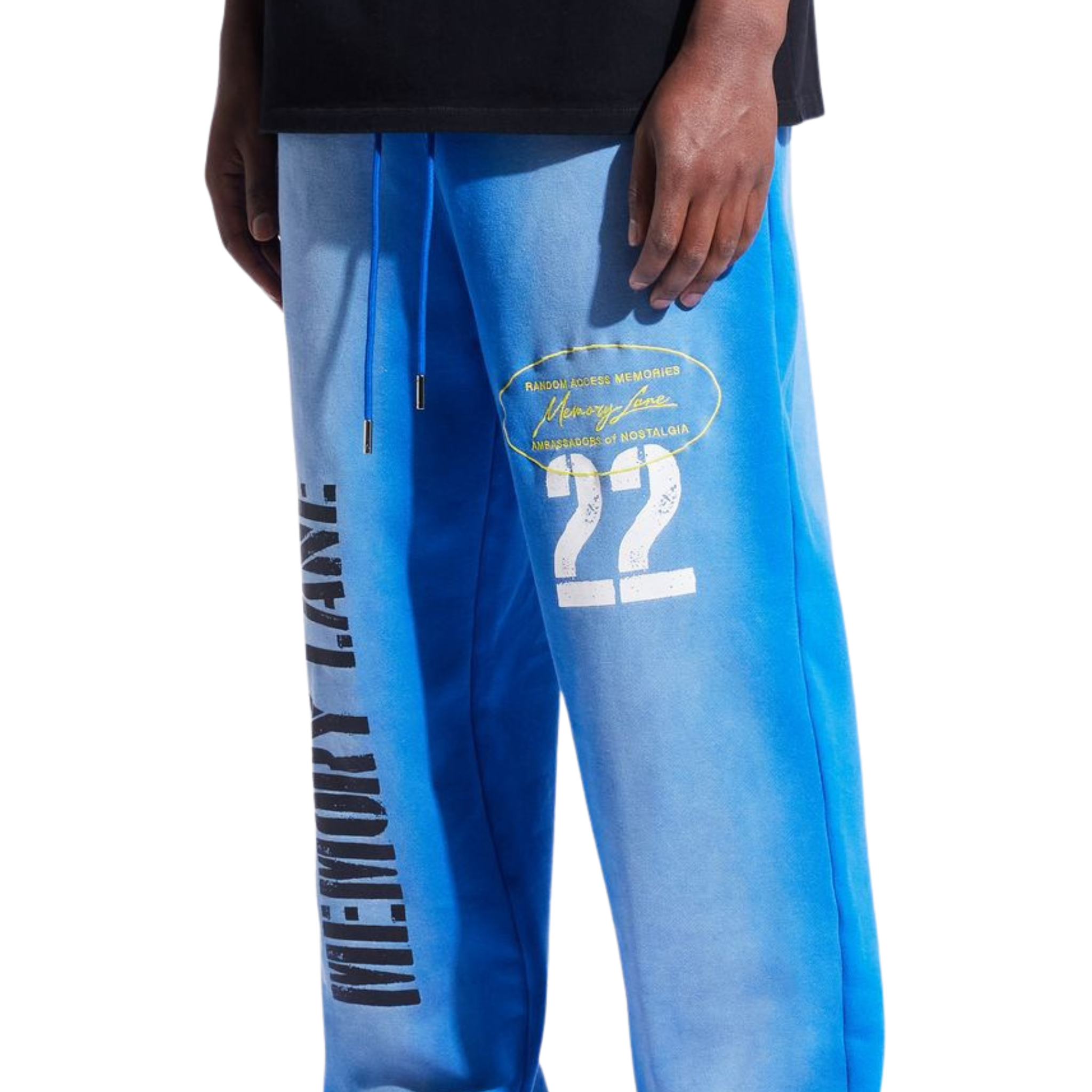 Memory Lane "STENCIL LOGO" SWEATPANTS-FADED BLUE