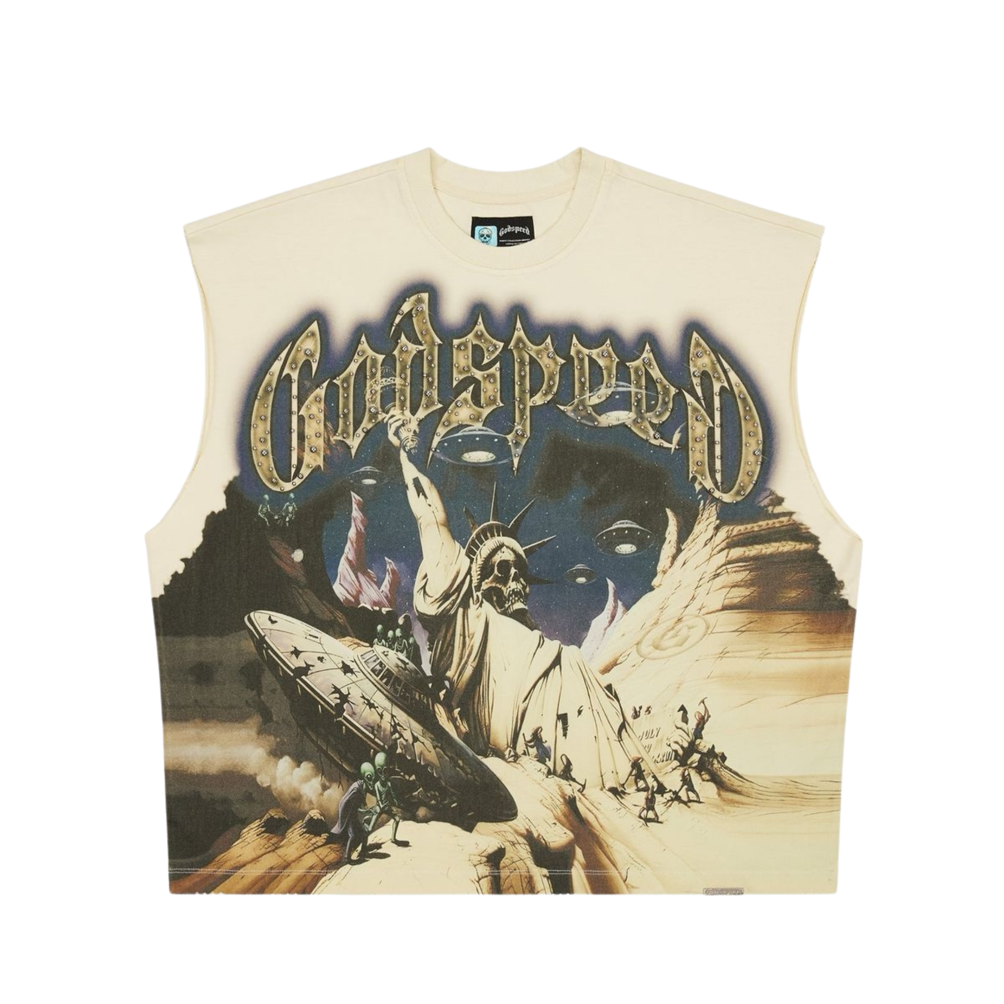Godspeed "The Landing" Sleeveless Tee (Bone)