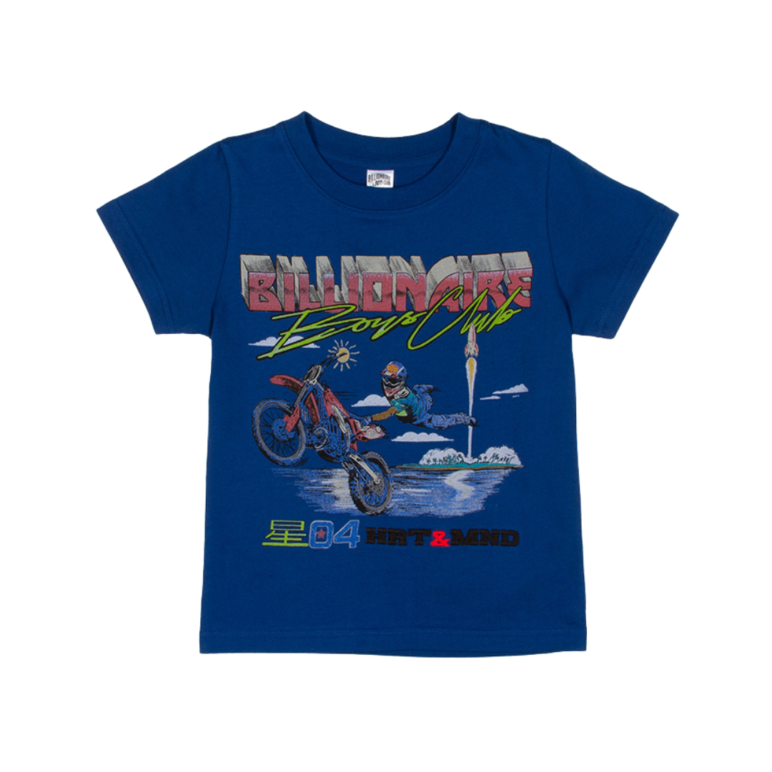 Kids Billionaire Boys Club Moto Beach S/S Knit (Monaco Blue) - Billionaire Boys Club