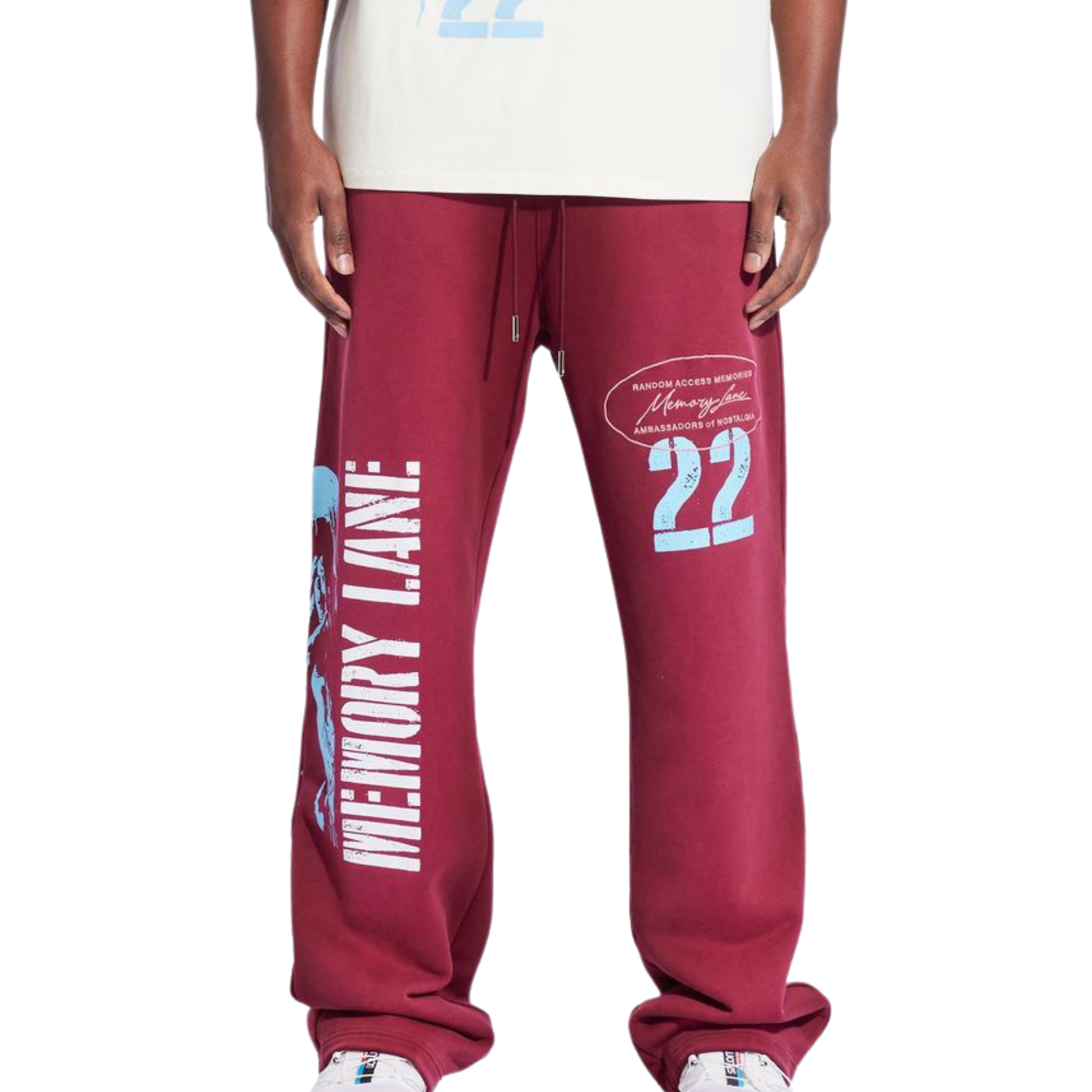 Memory Lane "STENCIL LOGO" SWEATPANTS-BURGUNDY