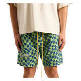 DSM "Warped" Checkered Shorts (Lime/Navy)