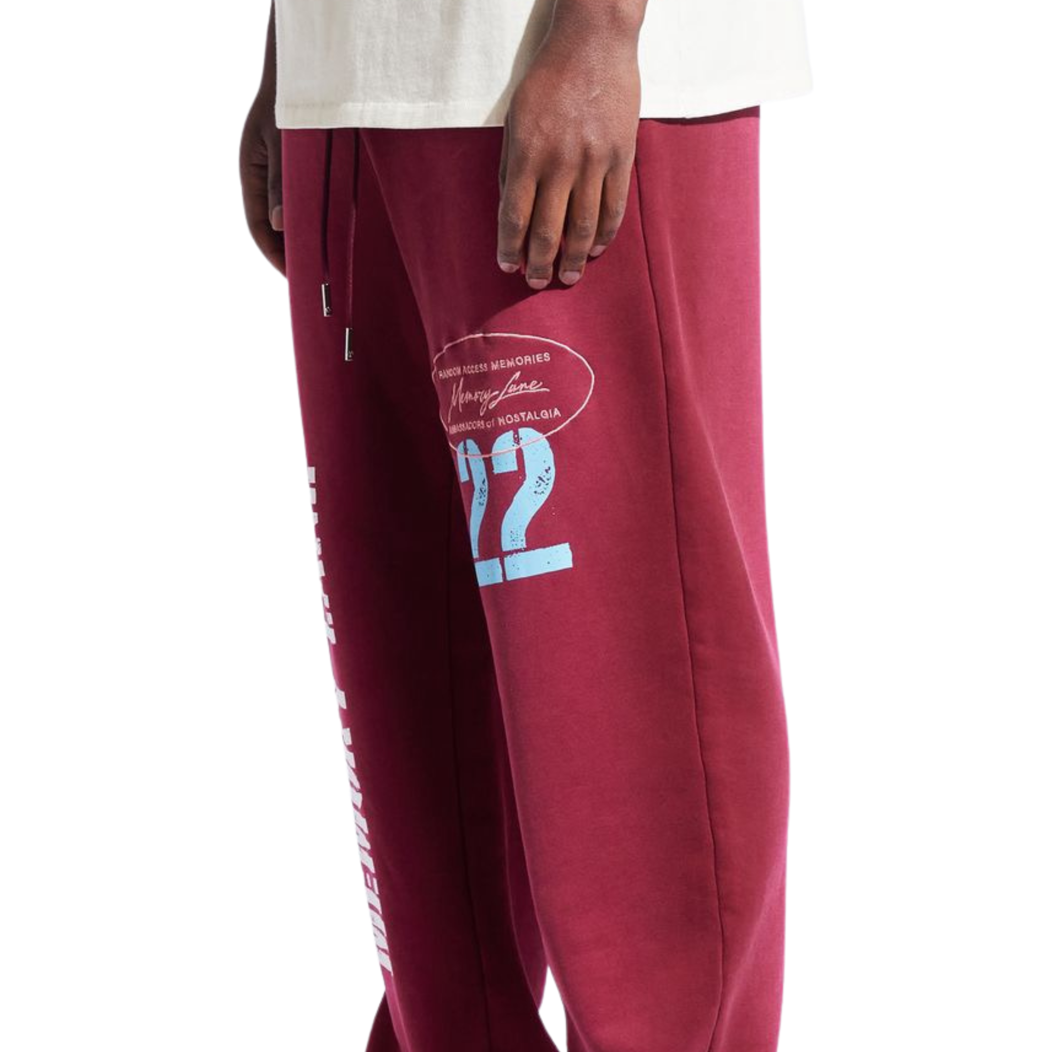 Memory Lane "STENCIL LOGO" SWEATPANTS-BURGUNDY