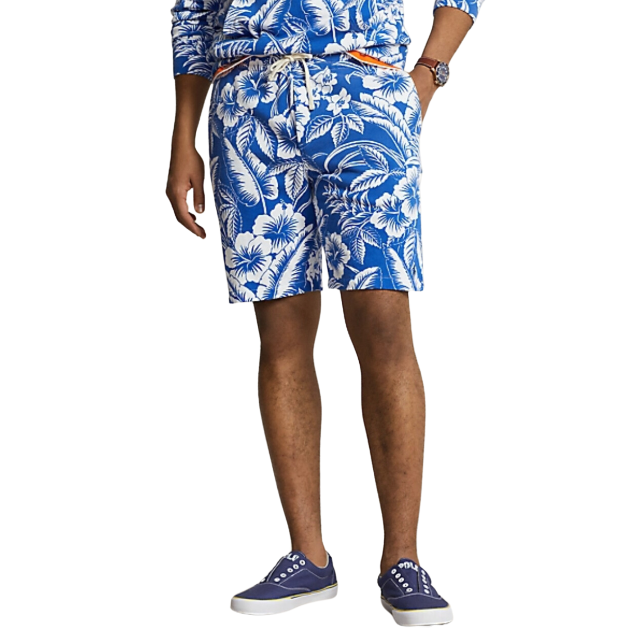 Polo Ralph Lauren 8.5 Inch Tropical Floral Spa Terry Short (Monotone Tropical) - Polo Ralph Lauren