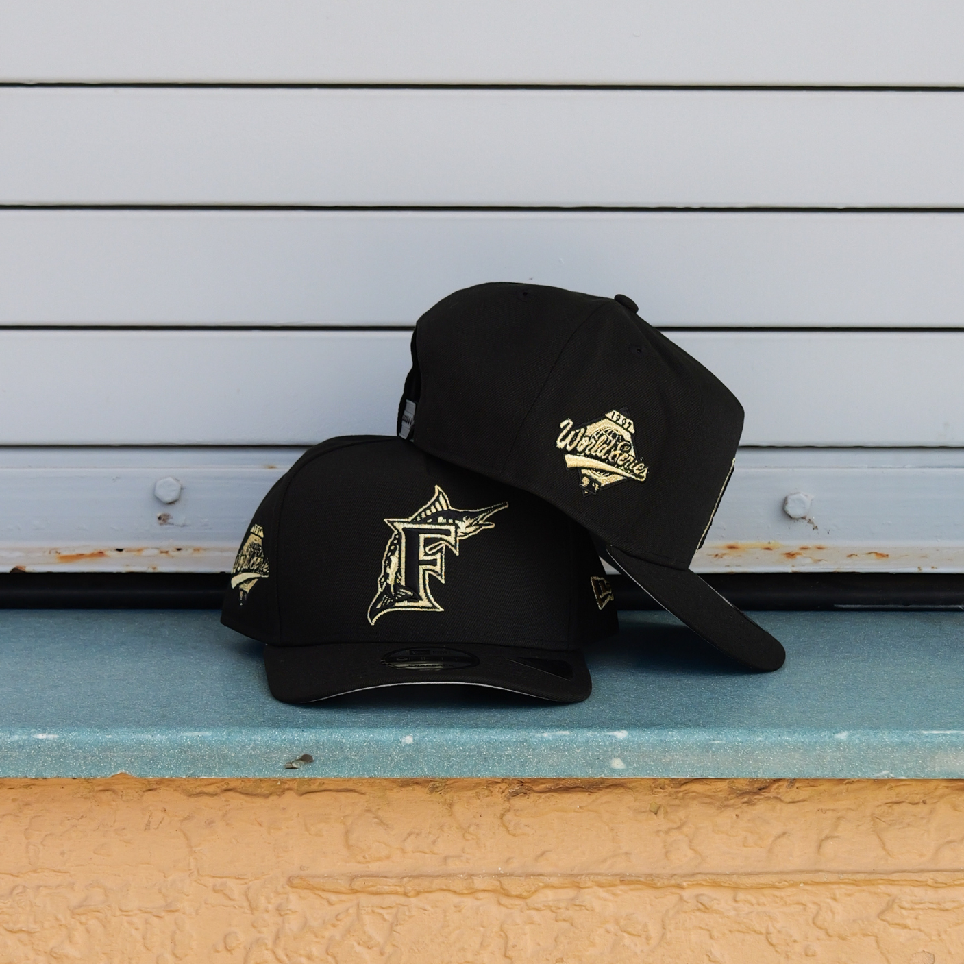 New Era Florida Marlins 1997 World Series 9FIFTY A-Frame Snapback-(Black/Gold) - New Era