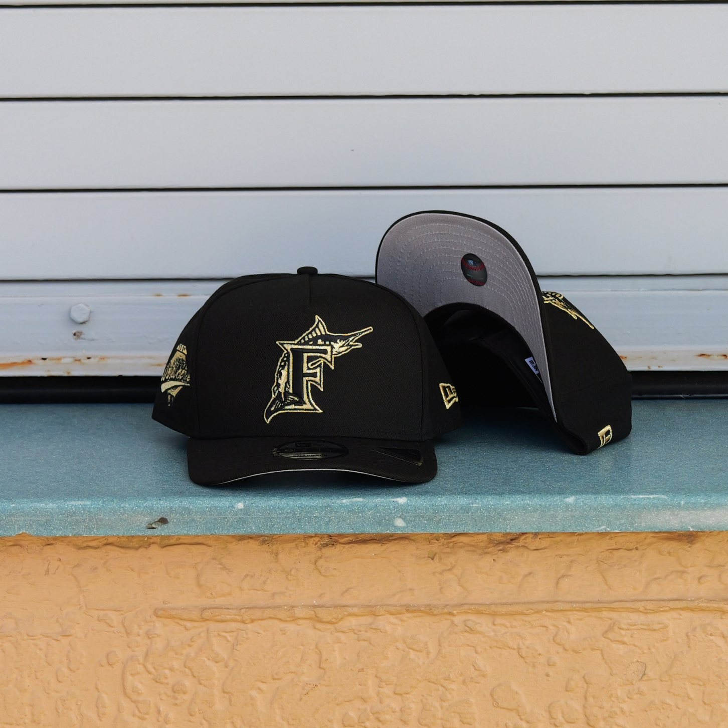 New Era Florida Marlins 1997 World Series 9FIFTY A-Frame Snapback-(Black/Gold) - New Era