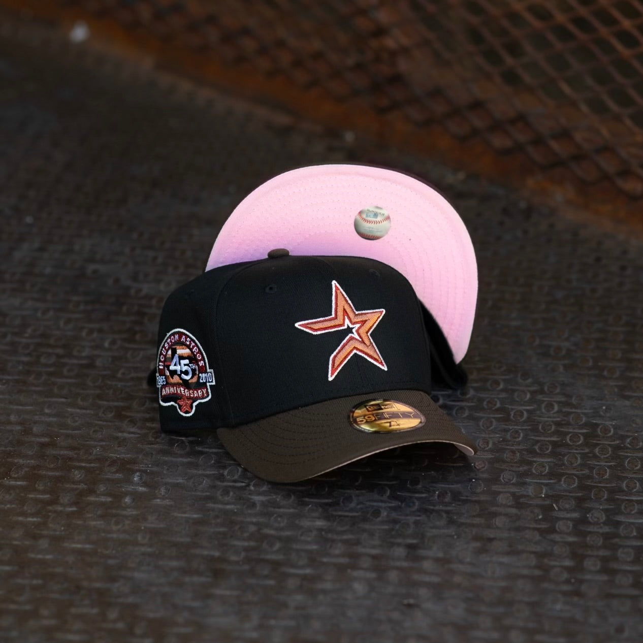 New Era Houston Astros 45th Anniversary Pink UV (Black/Walnut) 59Fifty Fitted - New Era