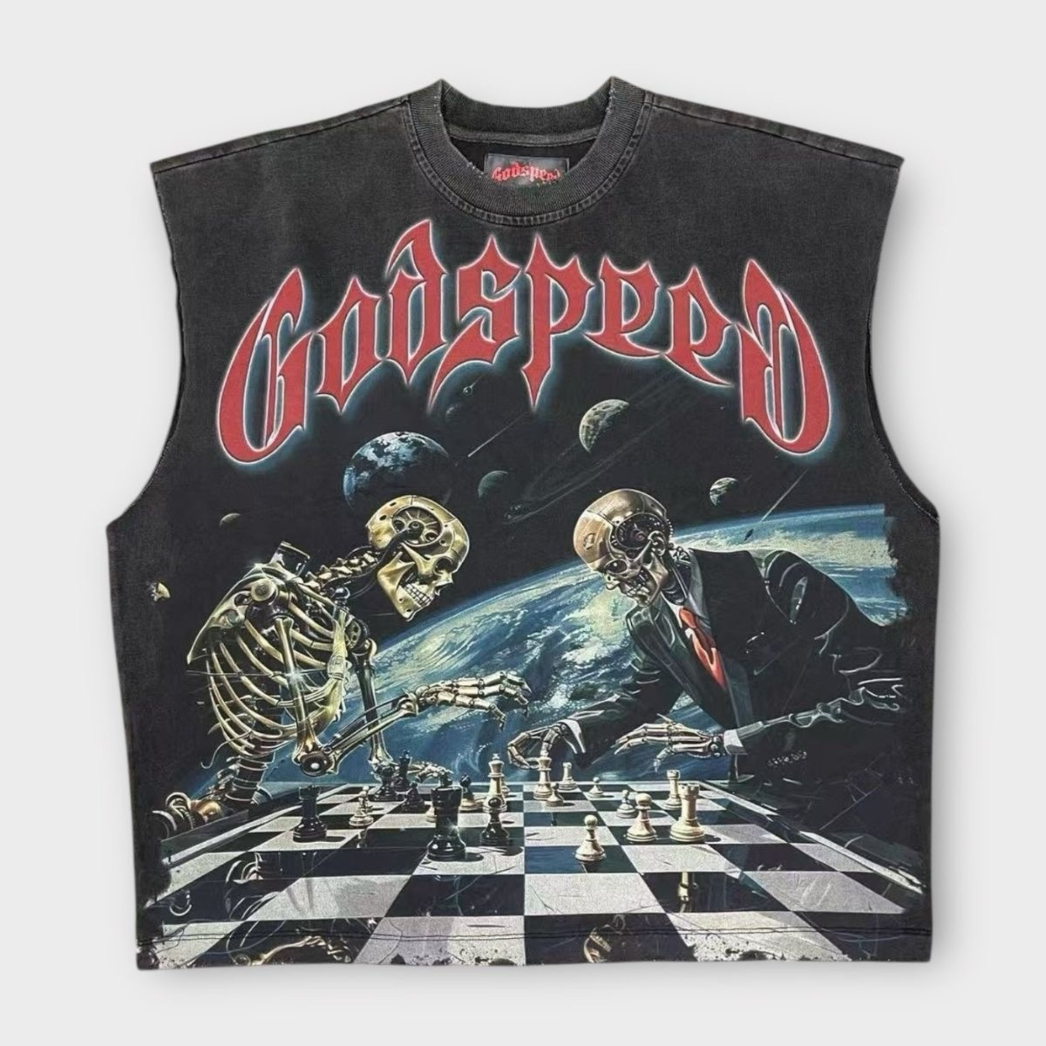 Godspeed "Checkmate" Sleeveless (Black Wash)