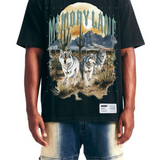 Memory Lane "RUNNING WOLVES" TEE-VINTAGE BLACK