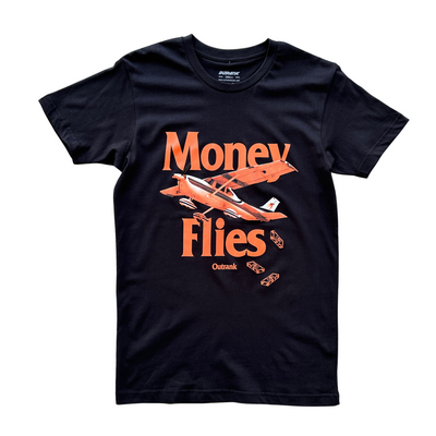 Outrank Money Flies T-shirt (Black/Orange) - Outrank