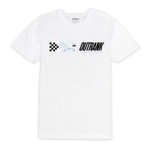 Outrank Race Crew T-Shirt (White) - Outrank