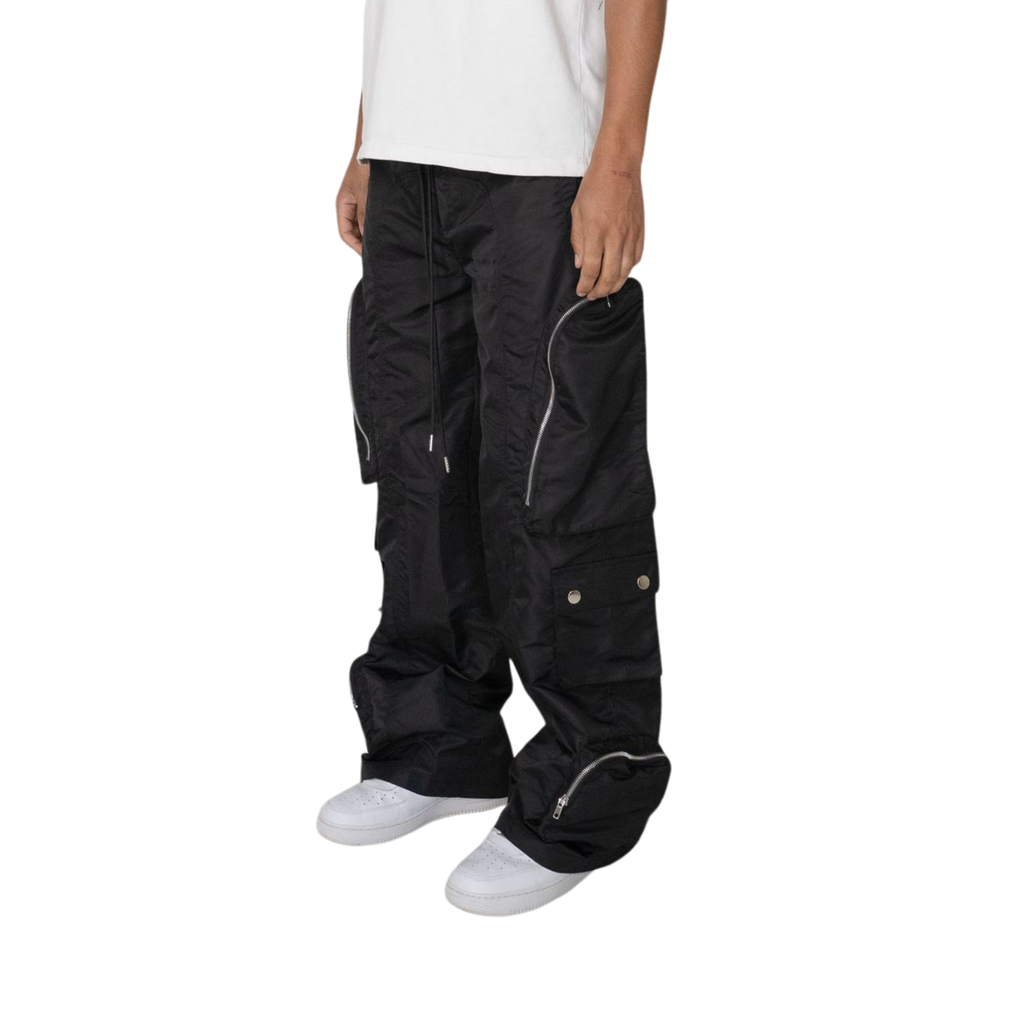 EPTM Baggy Moon Zip Cargo Pants (Black)