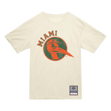 Mitchell & Ness Authentic Men's "Miami Hurricanes Retro Logo" T-Shirt (Cream)
