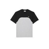 Lacoste Men's Cotton Jersey Colorblock T-Shirt (Black/Grey Chine)