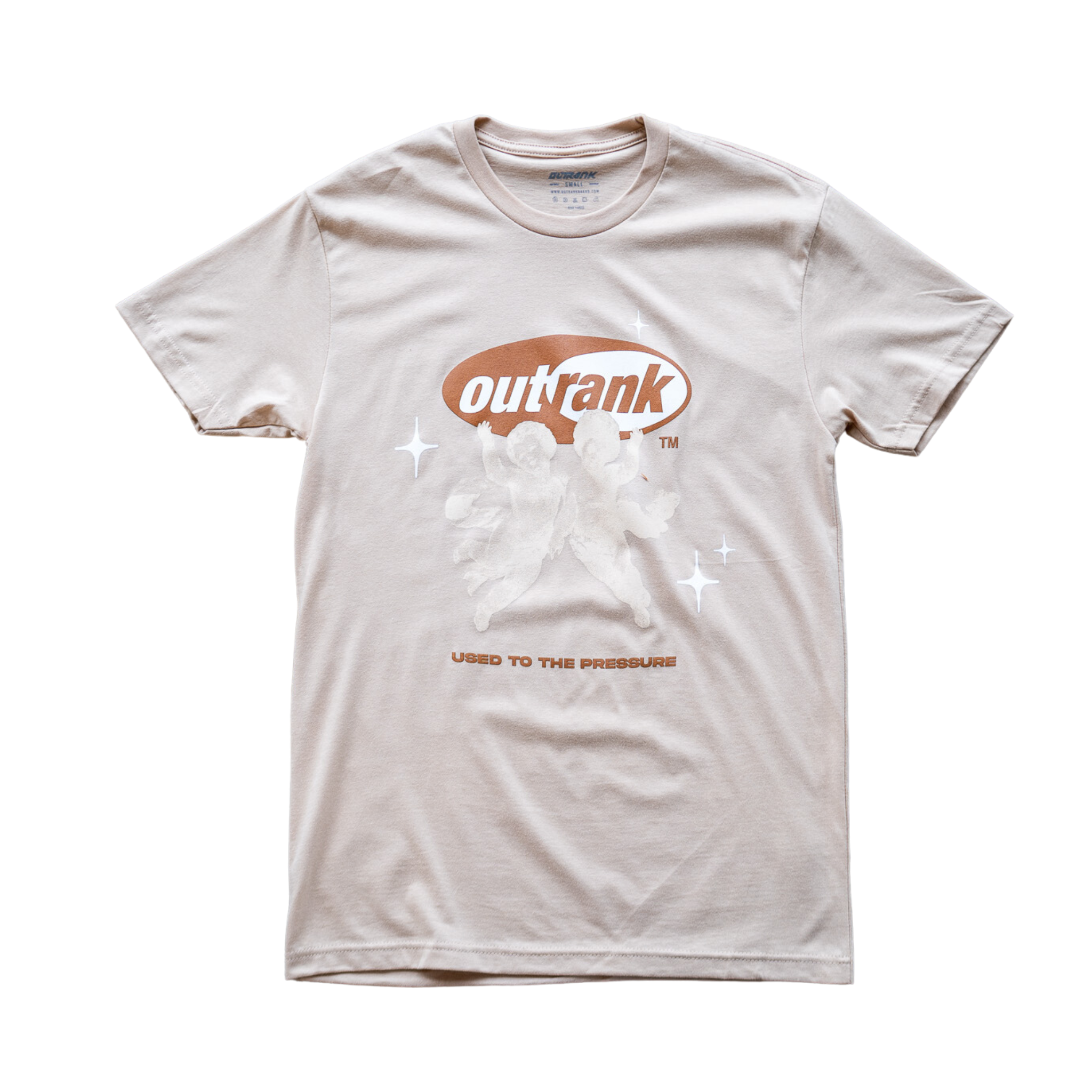 Outrank Used To The Pressure T-shirt (Cream/Brown) - Outrank