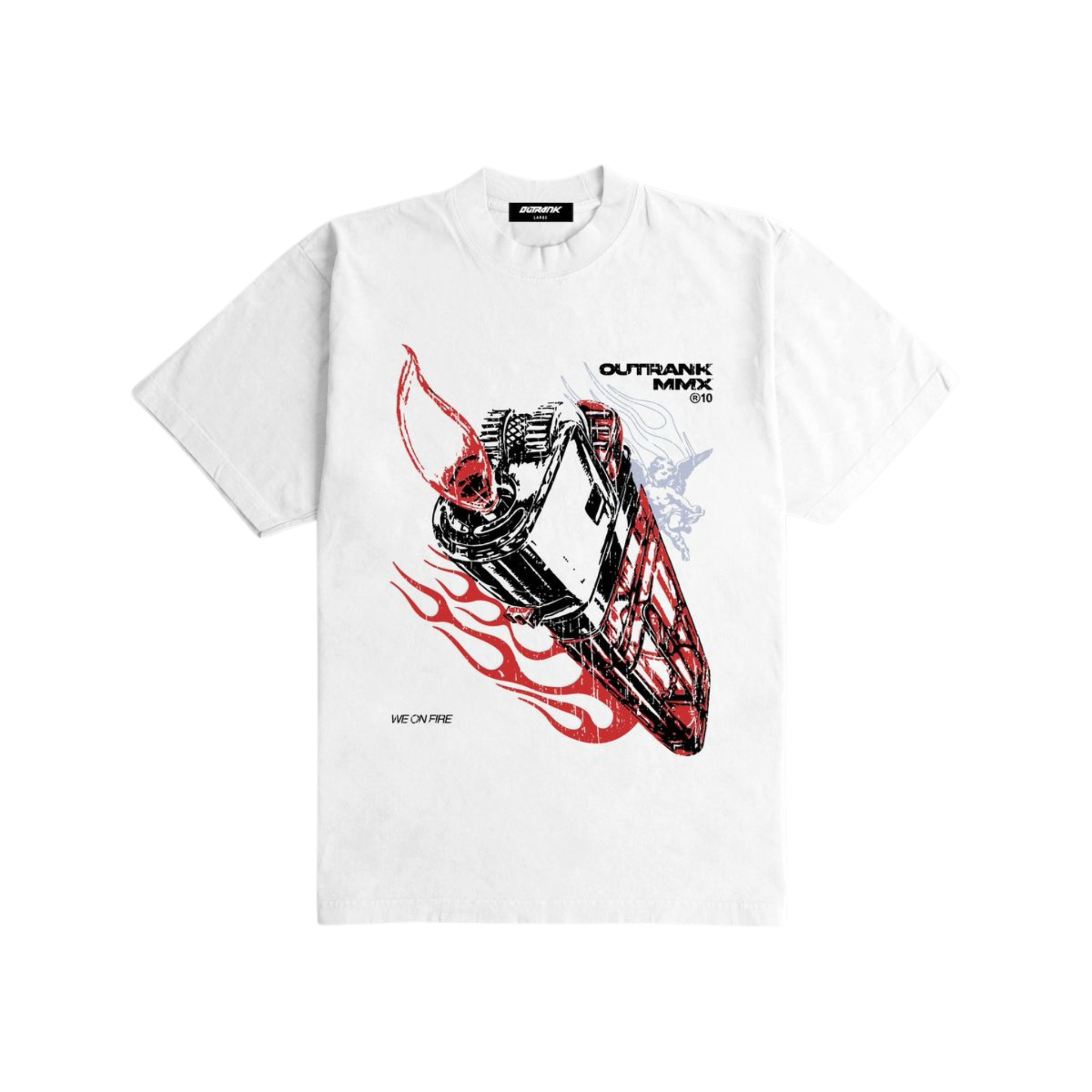 Outrank "We On Fire" Heavyweight T-shirt (White)
