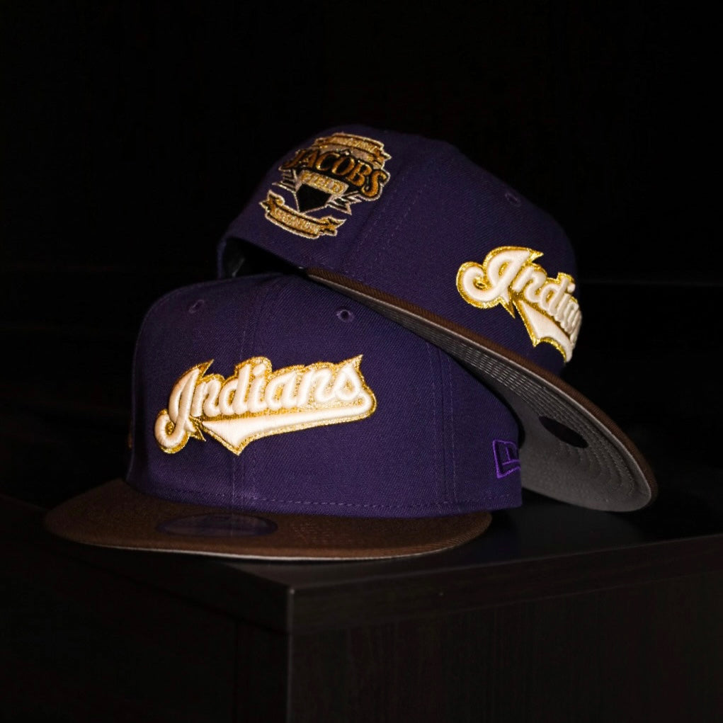 New Era Cleveland Indians Jacobs Field Side Patch Fitted (Purple/Walnut)