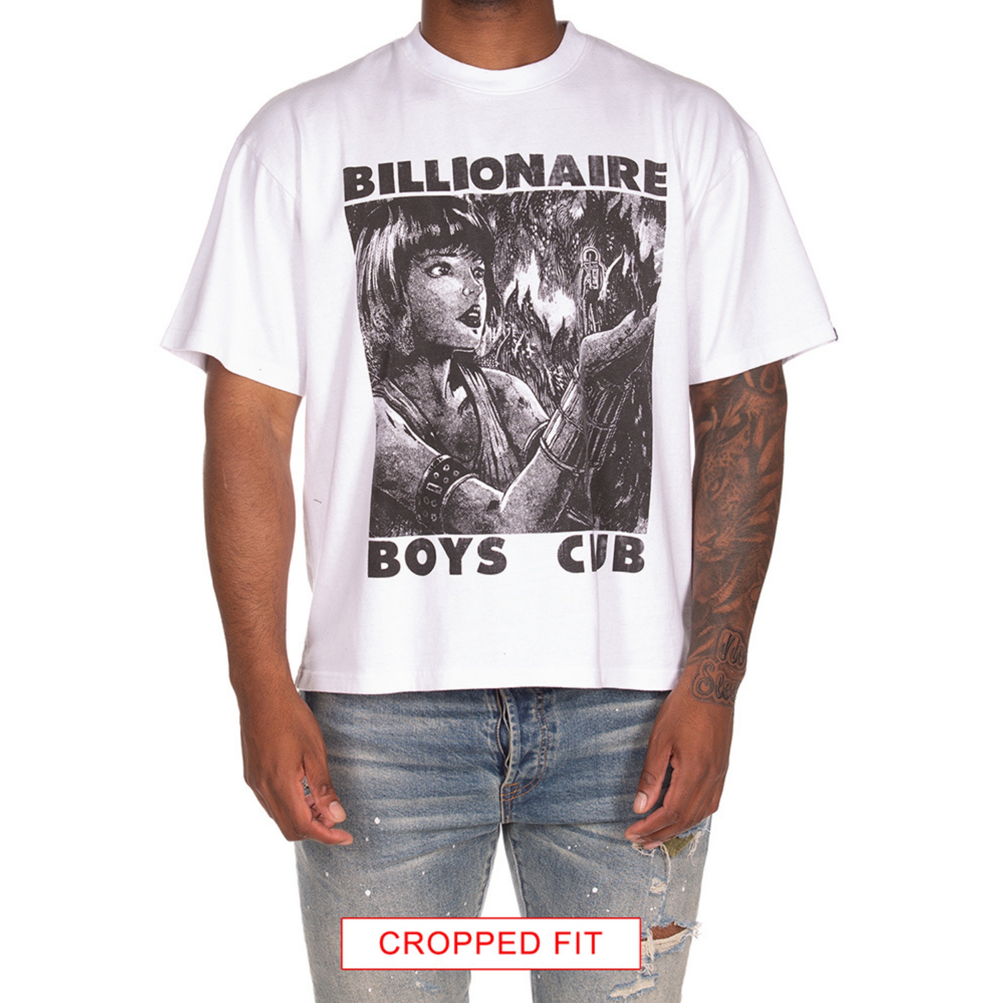 Billionaire Boys "Giant" SS Knit (Cropped Fit) (White)