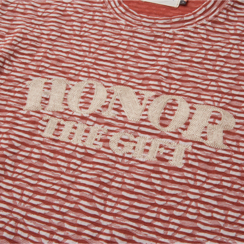 Honor The Gift Stripe Box Tee (Brick) - Honor The Gift