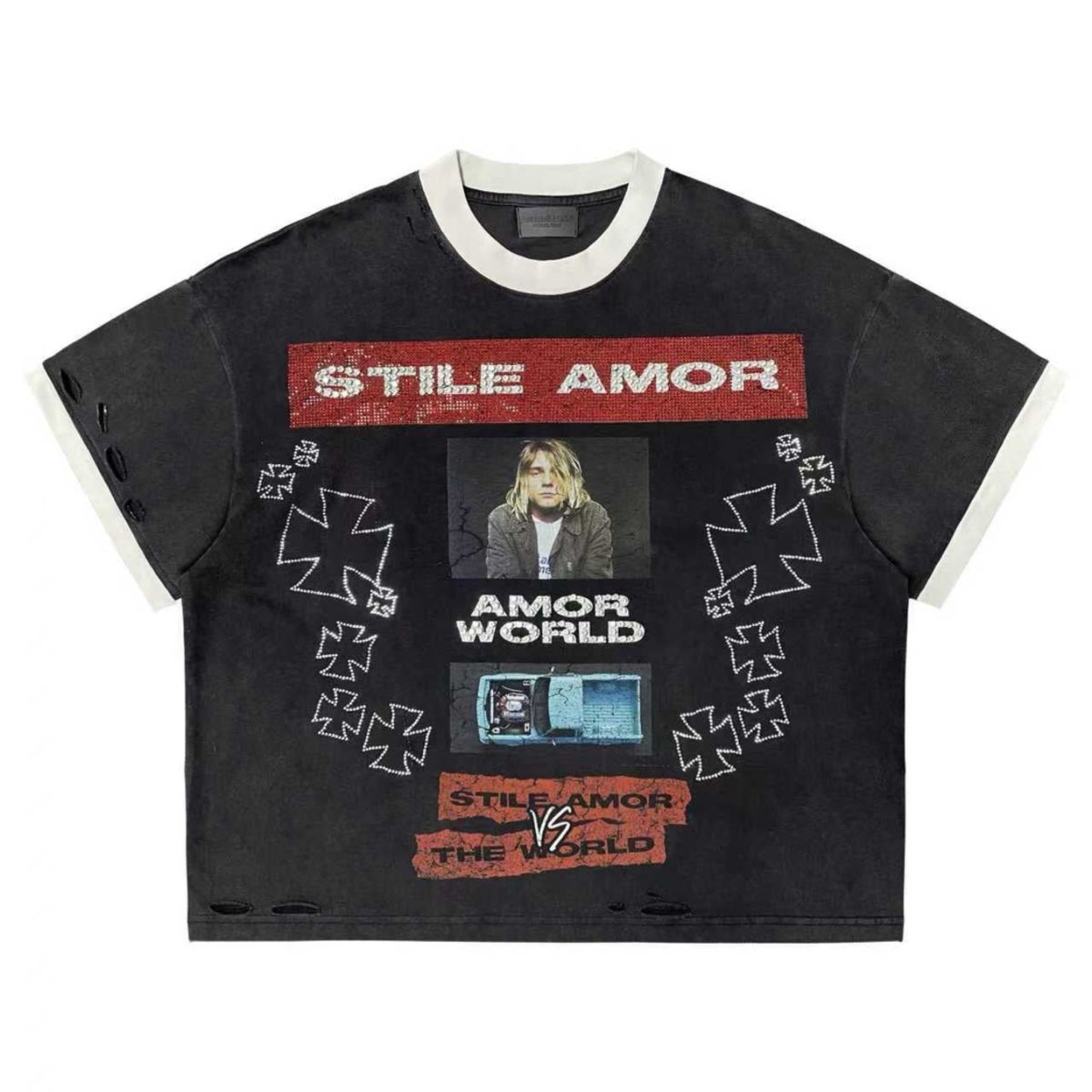 Stile De Amor "SA WORLD STONE" Tee (Black Wash)