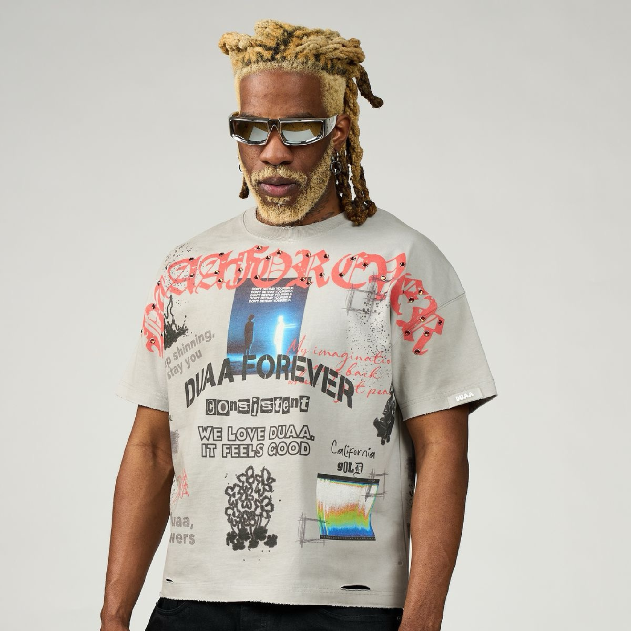 DUAA "Mind Control" SS Tee (Silver) - DUAA
