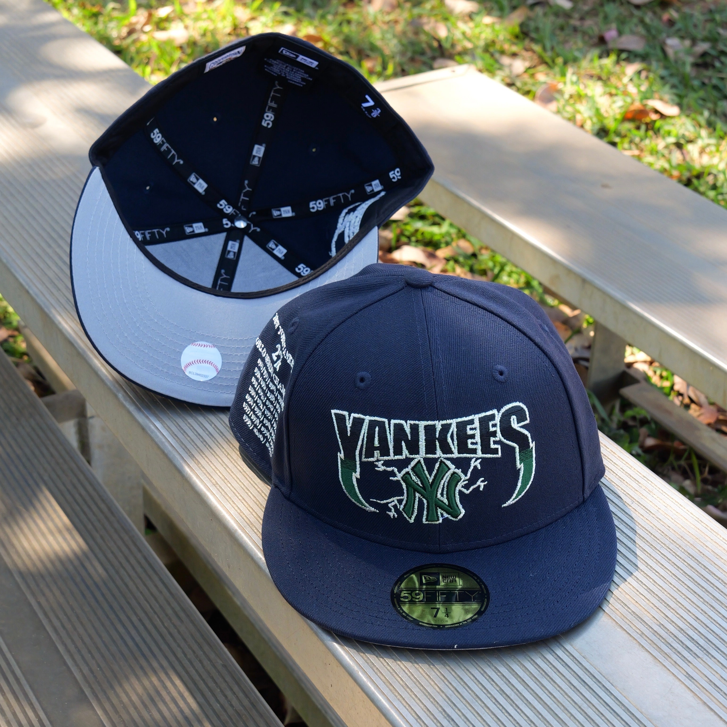New Era New York Yankees 27X World Series Side Patch Grey UV Fitted (Navy) - New Era