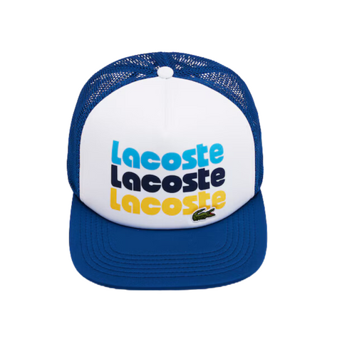 Lacoste Unisex Print Trucker Cap (White/Blue) RK7886 - Lacoste