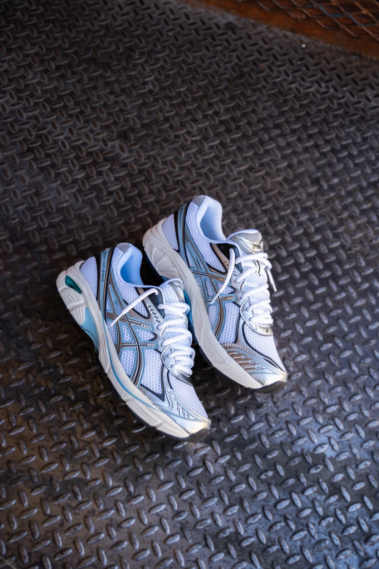 Mens Asics GT-2160 (White/Pure Silver/Light Blue)