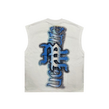 Mixed Emotion "White Angel" Sleeveless Rhinestone Tee (White)
