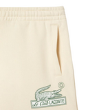 Lacoste Le Club Unbrushed Organic Cotton Fleece Shorts (Off White) - Lacoste