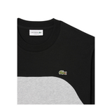 Lacoste Men's Cotton Jersey Colorblock T-Shirt (Black/Grey Chine)