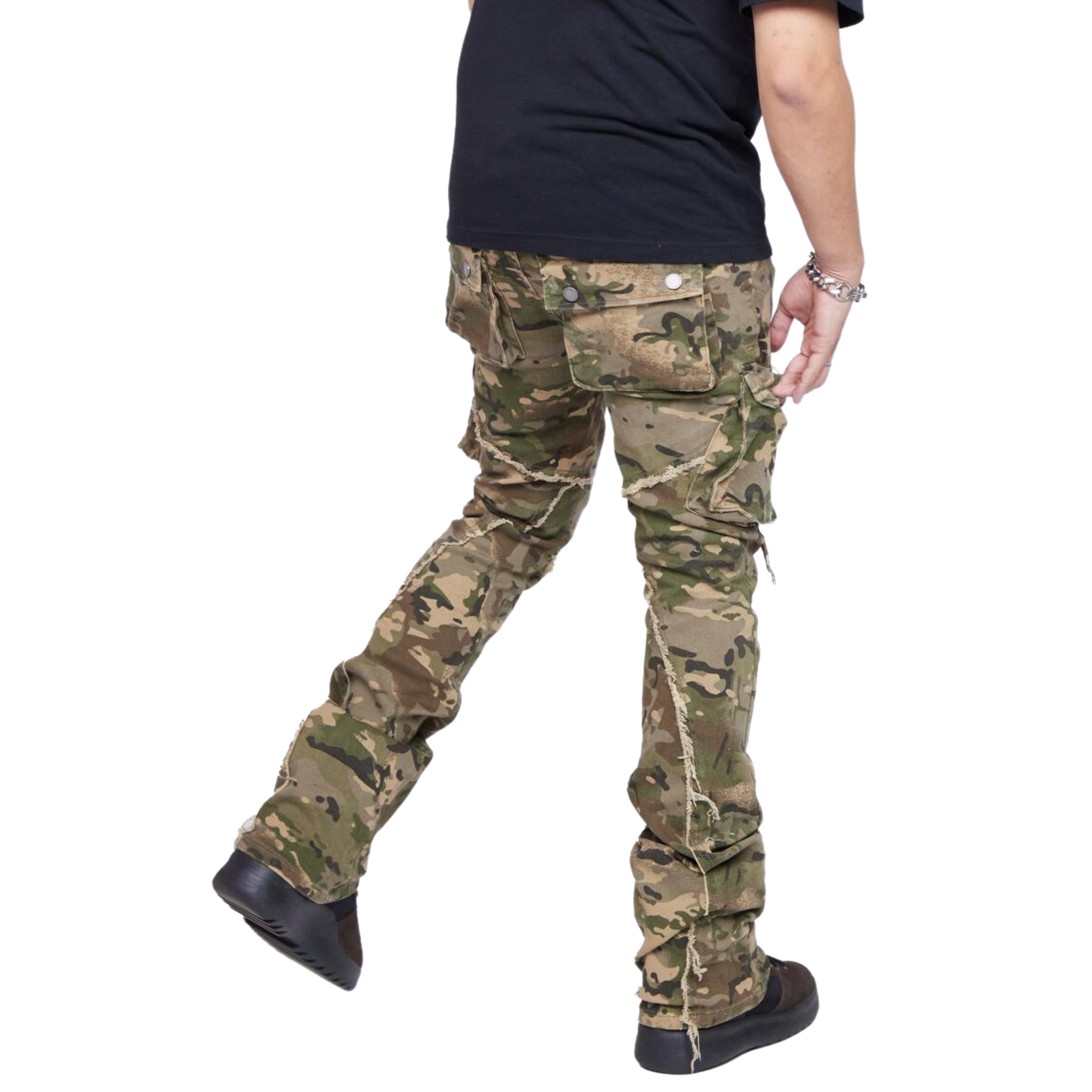 Valabasas Canteen Camo Stacked Flare Jeans - VALABASAS