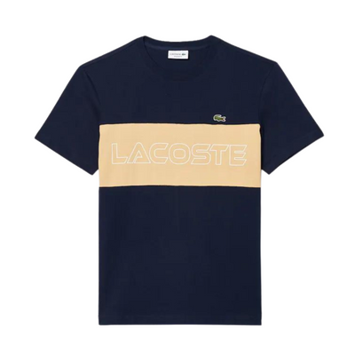 Lacoste Regular Fit Printed Colorblock T-shirt (Navy/Beige) - Lacoste