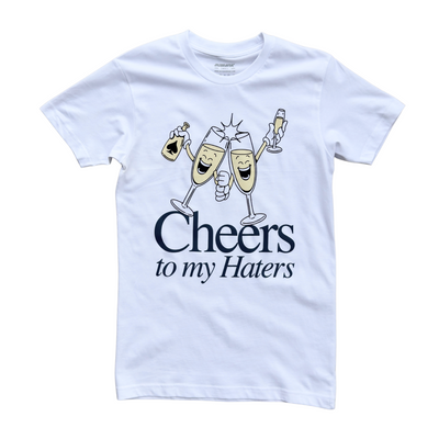 Outrank Cheers to My Haters T-shirt (White/Navy) - Outrank