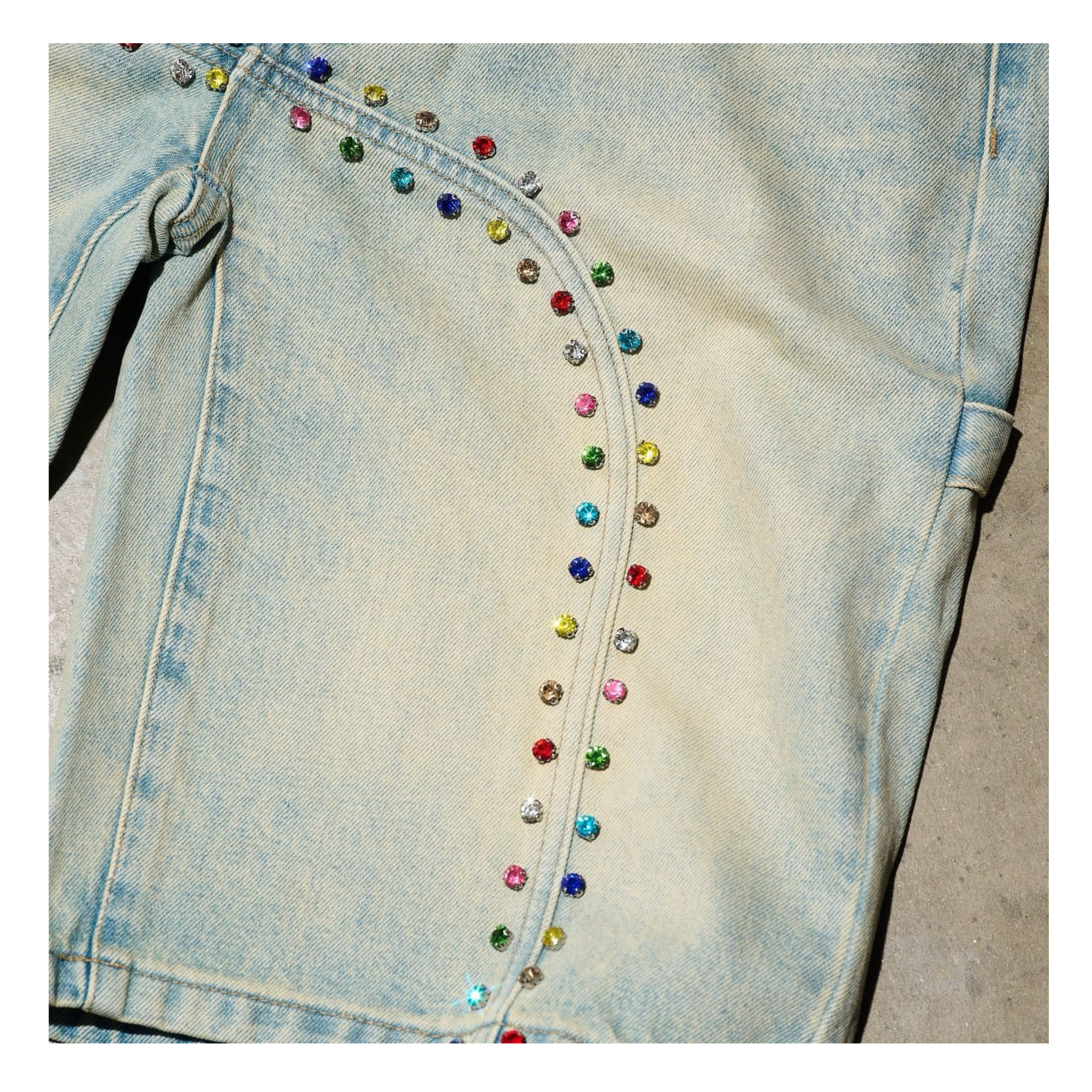 DUAA ''BOOMING'' U STONE BLUE DENIM SHORT