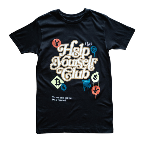 Outrank Help Yourself Club T-shirt (Black/Multi) - Outrank